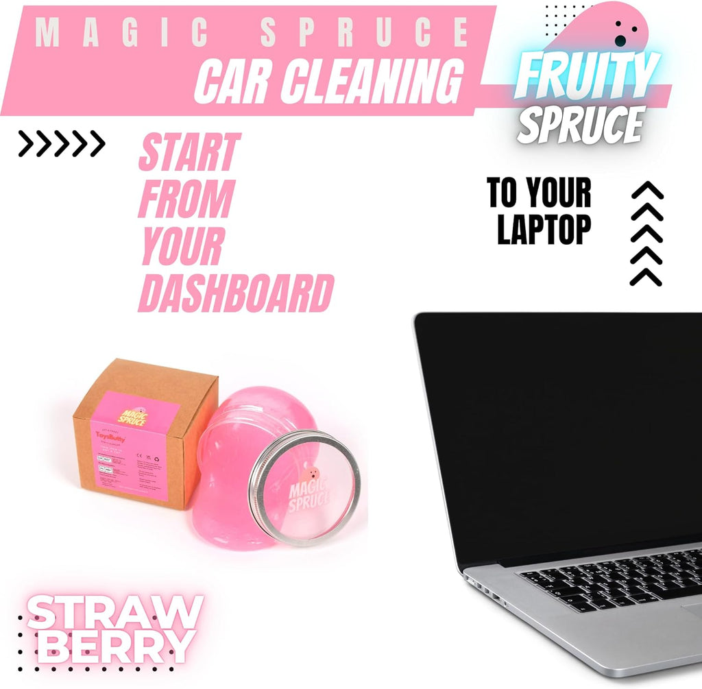 MAGIC SPRUCE Car Cleaning Gel Kit for Car Interior, High End Apple Scented Cleaning Putty in Classy Jar, Detailing Cleaning Gel Universal Dust Cleaner, for Keyboard Apple Laptop, Car Cleaning Supplies