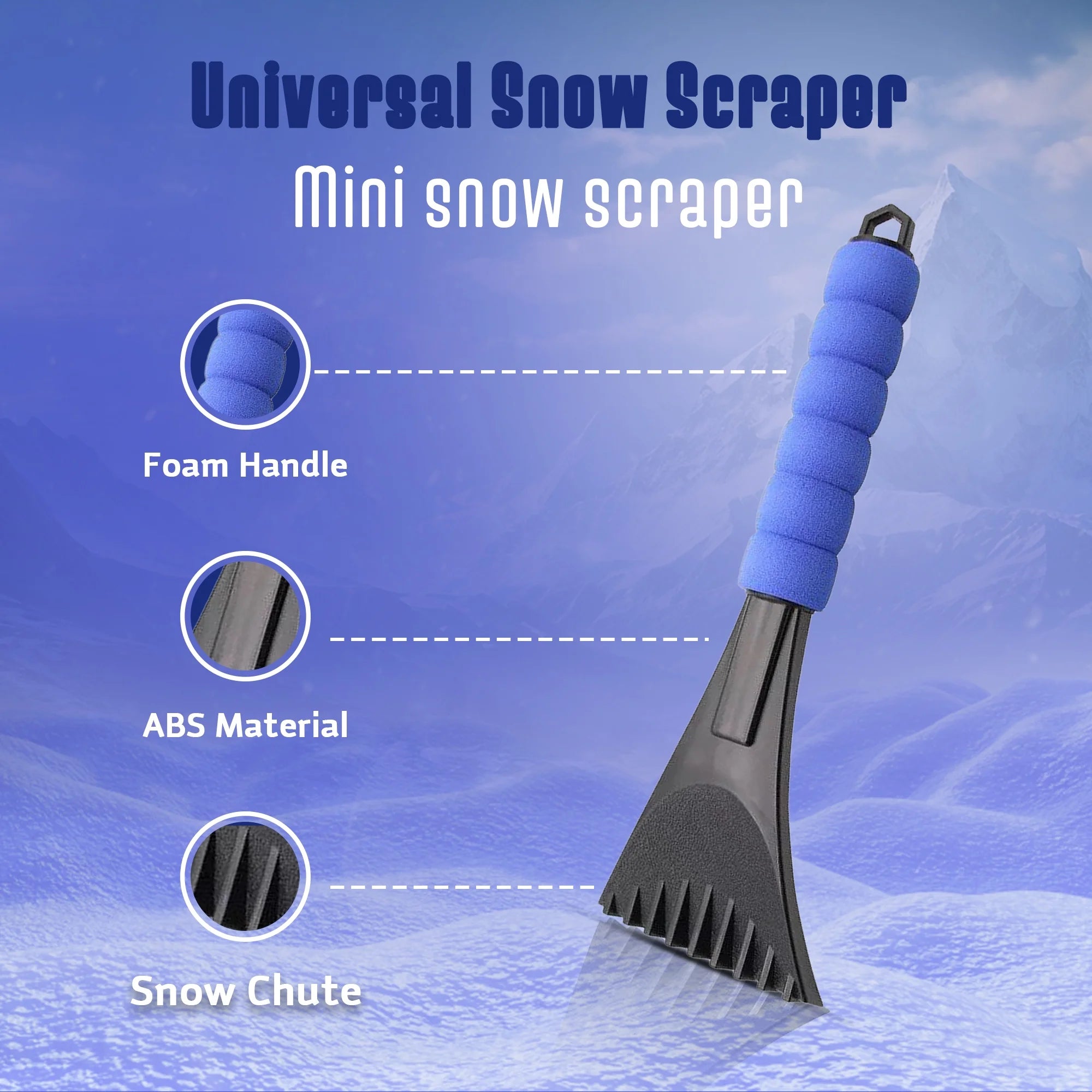 32" Inch Snow Scraper, Extendable Car Windshield Snow Brush, Ice Scraper, Broom with Ergonomic Foam Grip for Cars, Trucks, Suvs (Large)