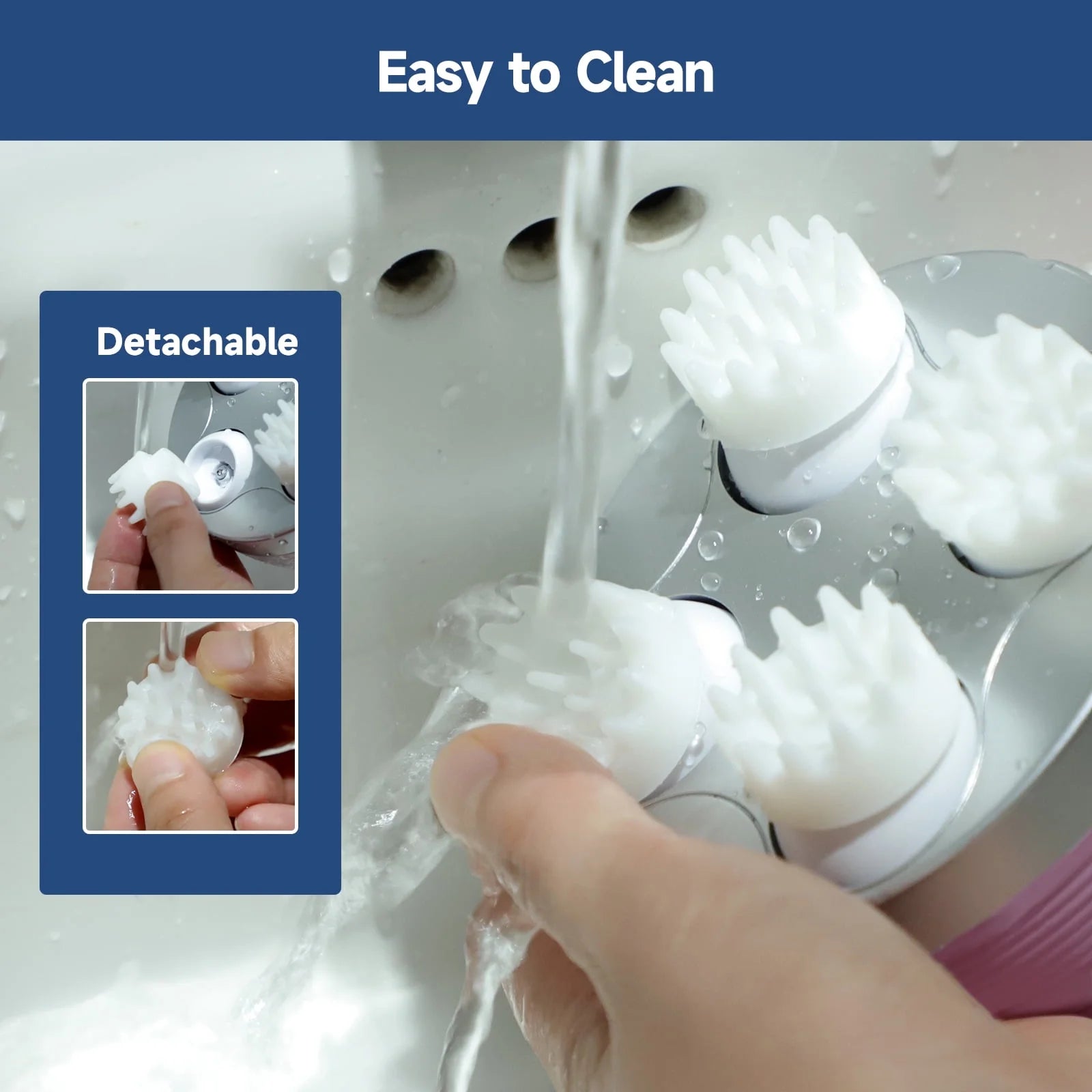 Electric Cordless Hair Scalp Massager with Kneading 76 Massage Nodes, Handheld Portable Head Scratcher Massager for Hair Growth, Deep Clean and Stress Relax, Gifts for Men Dad