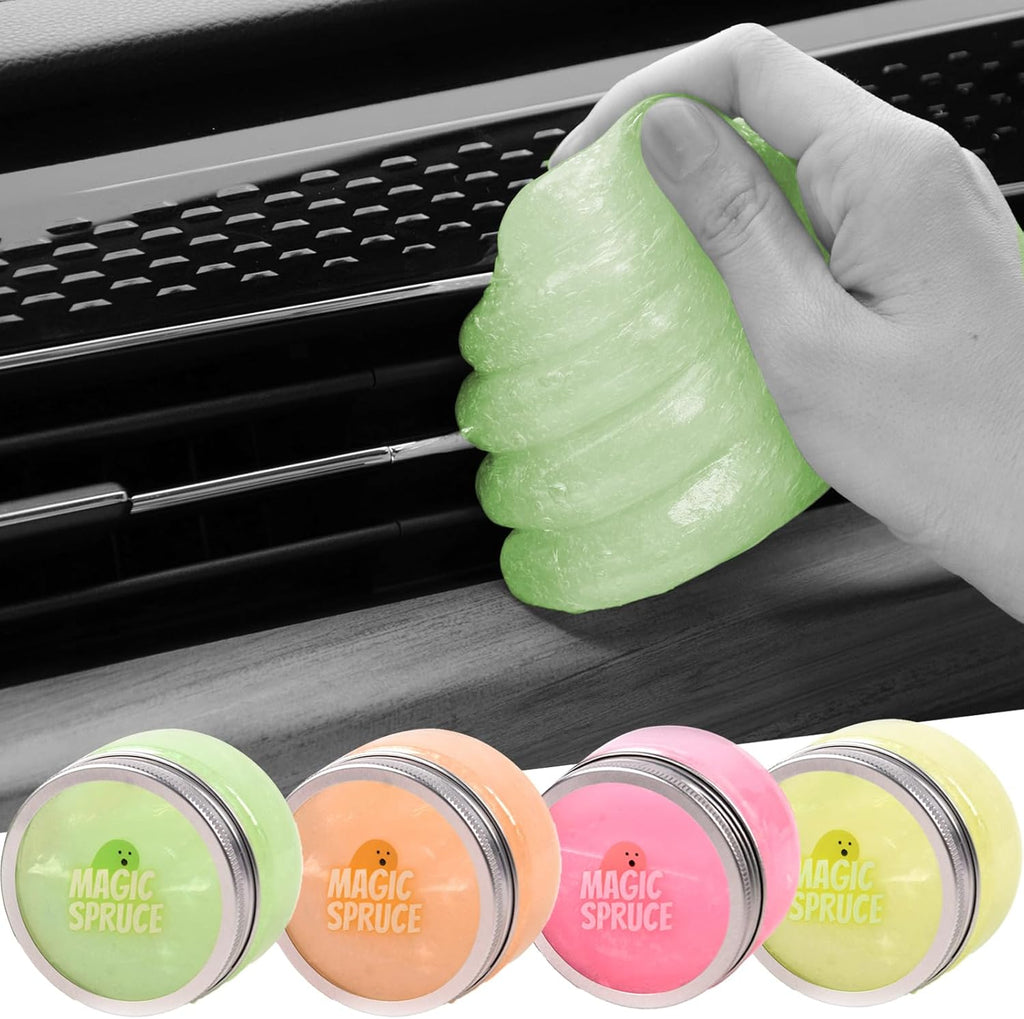 MAGIC SPRUCE Car Cleaning Gel Kit for Car Interior, High End Apple Scented Cleaning Putty in Classy Jar, Detailing Cleaning Gel Universal Dust Cleaner, for Keyboard Apple Laptop, Car Cleaning Supplies