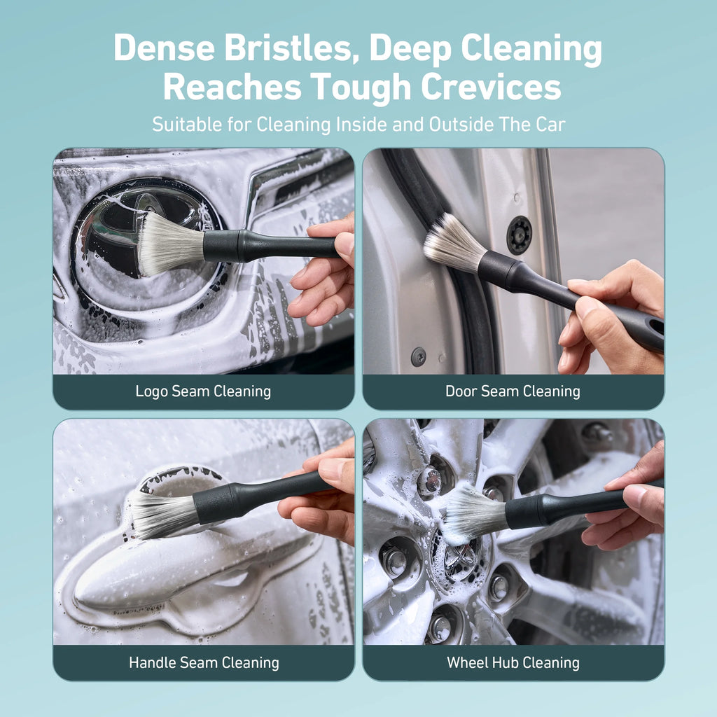 Car Wash Kit Windshield Cleaning Tool, 9PCS Car Detailing Brush Set, for Wheel, Dashboard, Air Vent, Leather and Exterior, Complete Car Care Tools