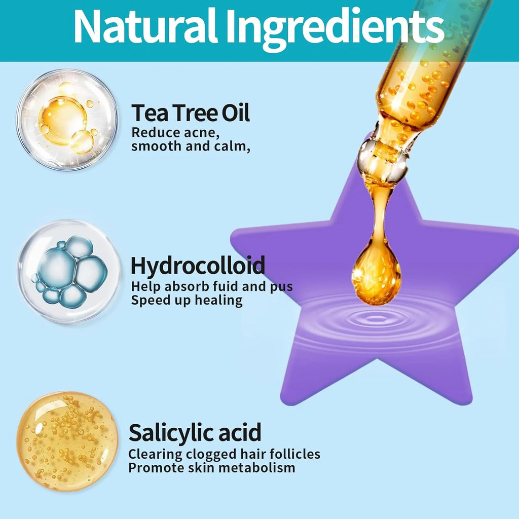 Pimple Patches for Face, Hydrocolloid Acne Patches, Cute Star Zit Covers, Colorful Superstar Patches Spot Stickers, 357 Count | 4 Sizes (8Mm/9Mm/11Mm/14Mm)