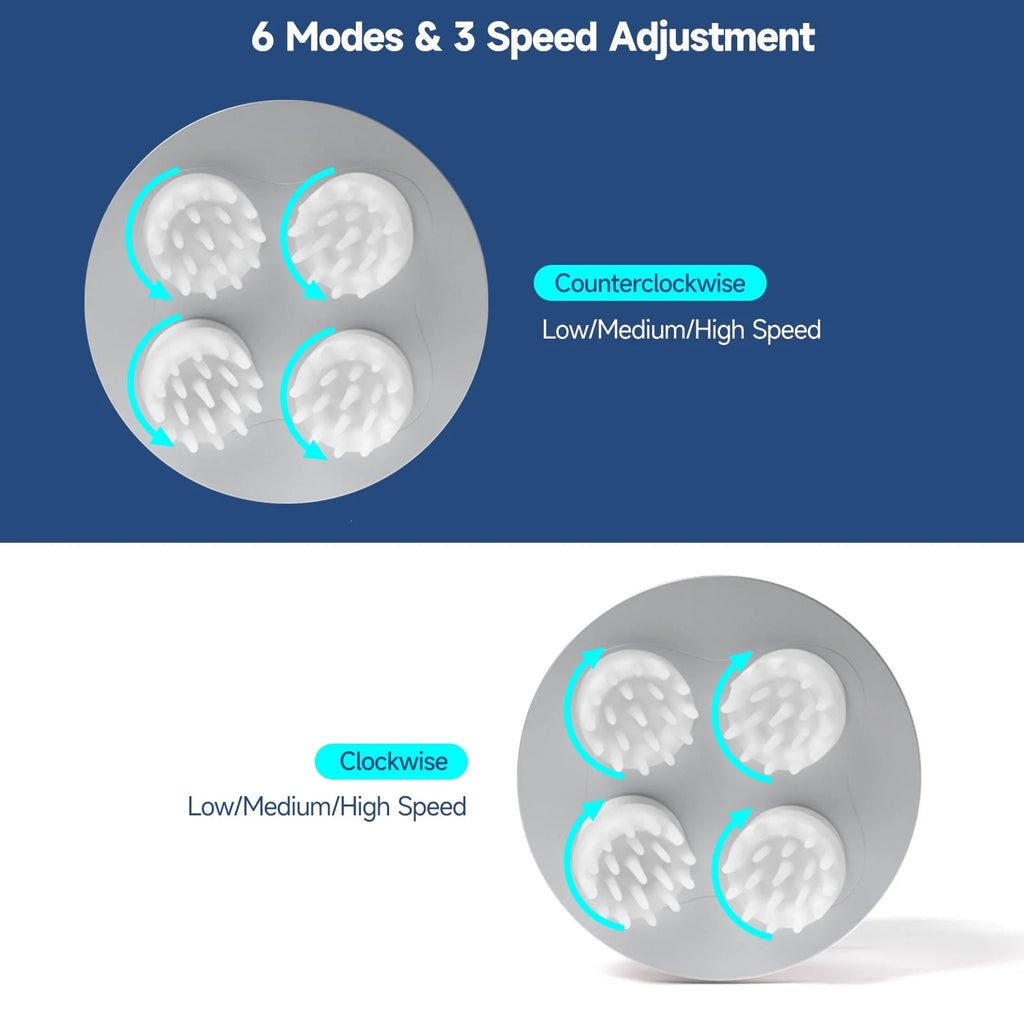 Electric Cordless Hair Scalp Massager with Kneading 76 Massage Nodes, Handheld Portable Head Scratcher Massager for Hair Growth, Deep Clean and Stress Relax, Gifts for Men Dad