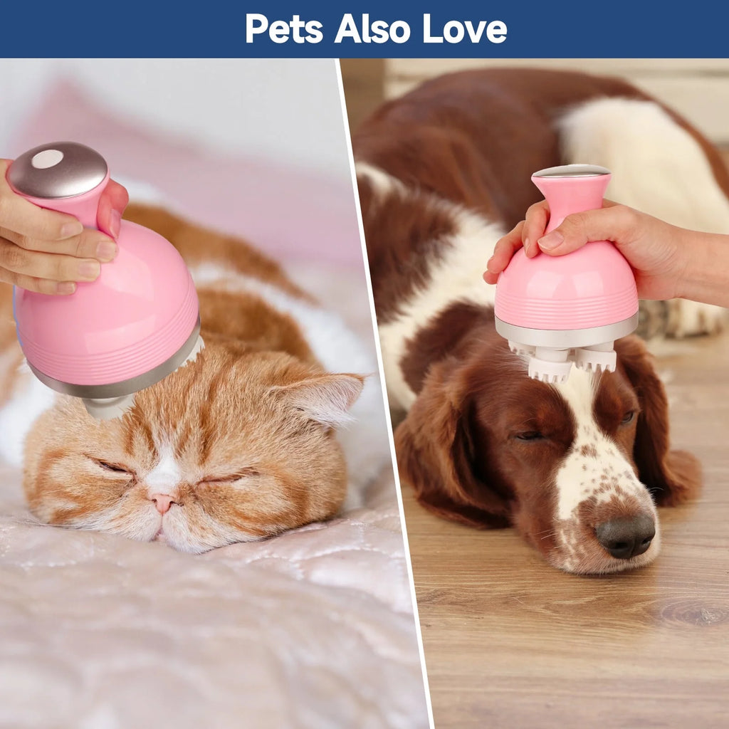 Electric Cordless Hair Scalp Massager with Kneading 76 Massage Nodes, Handheld Portable Head Scratcher Massager for Hair Growth, Deep Clean and Stress Relax, Gifts for Men Dad