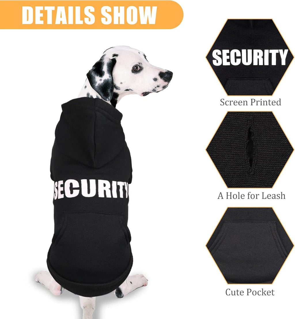 Security Dog Sweater Soft Brushed Fleece Clothes Hoodie Sweatshirt with Pocket Dog Sweaters for Large Dogs(Xl)
