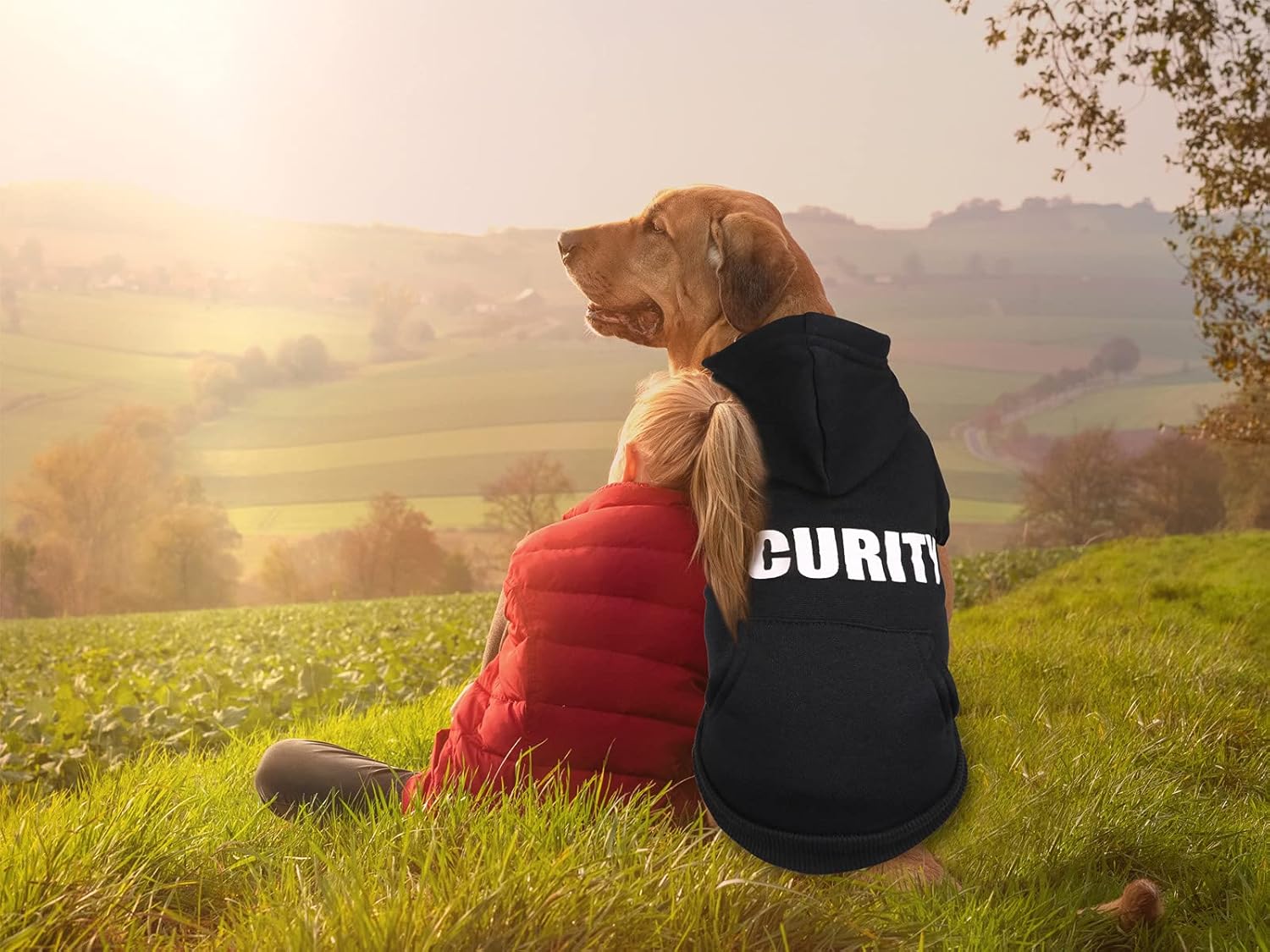 Security Dog Sweater Soft Brushed Fleece Clothes Hoodie Sweatshirt with Pocket Dog Sweaters for Large Dogs(Xl)