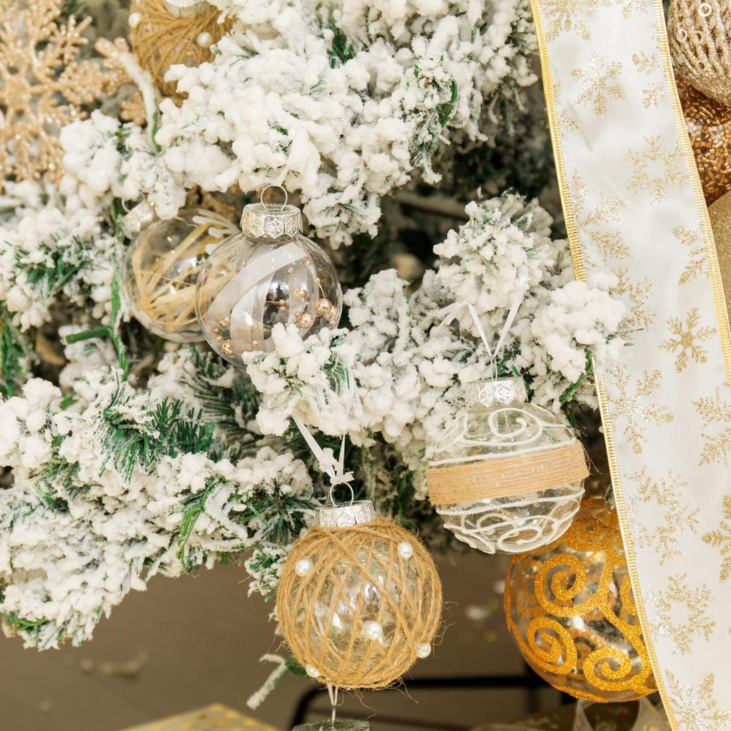 Christmas Ball Ornaments Set, Farmhouse Rustic Christmastree Decorations,12Ct Large Shatterproof Plastic Hanging Ornaments, 70Mm/2.76", Beige