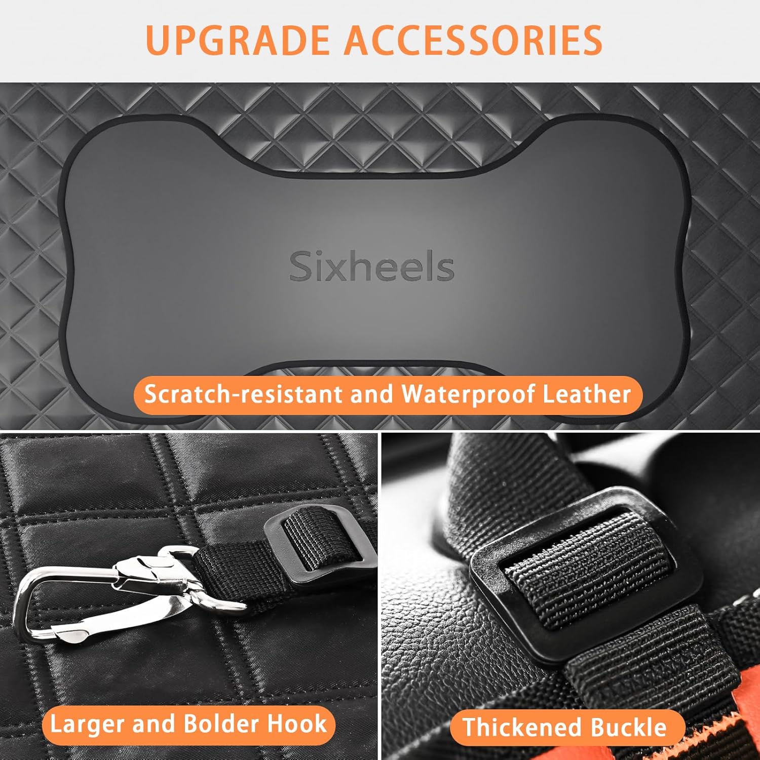 Dog Car Seat Cover Back Seats Protector, Backseat Extender Hard Bottom Rear Seat Pet Cover for Dogs, Waterproof Carseat Covers Dog Hammock Travel Accessories for Car,Suv,Truck