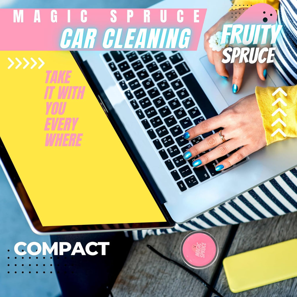 MAGIC SPRUCE Car Cleaning Gel Kit for Car Interior, High End Apple Scented Cleaning Putty in Classy Jar, Detailing Cleaning Gel Universal Dust Cleaner, for Keyboard Apple Laptop, Car Cleaning Supplies