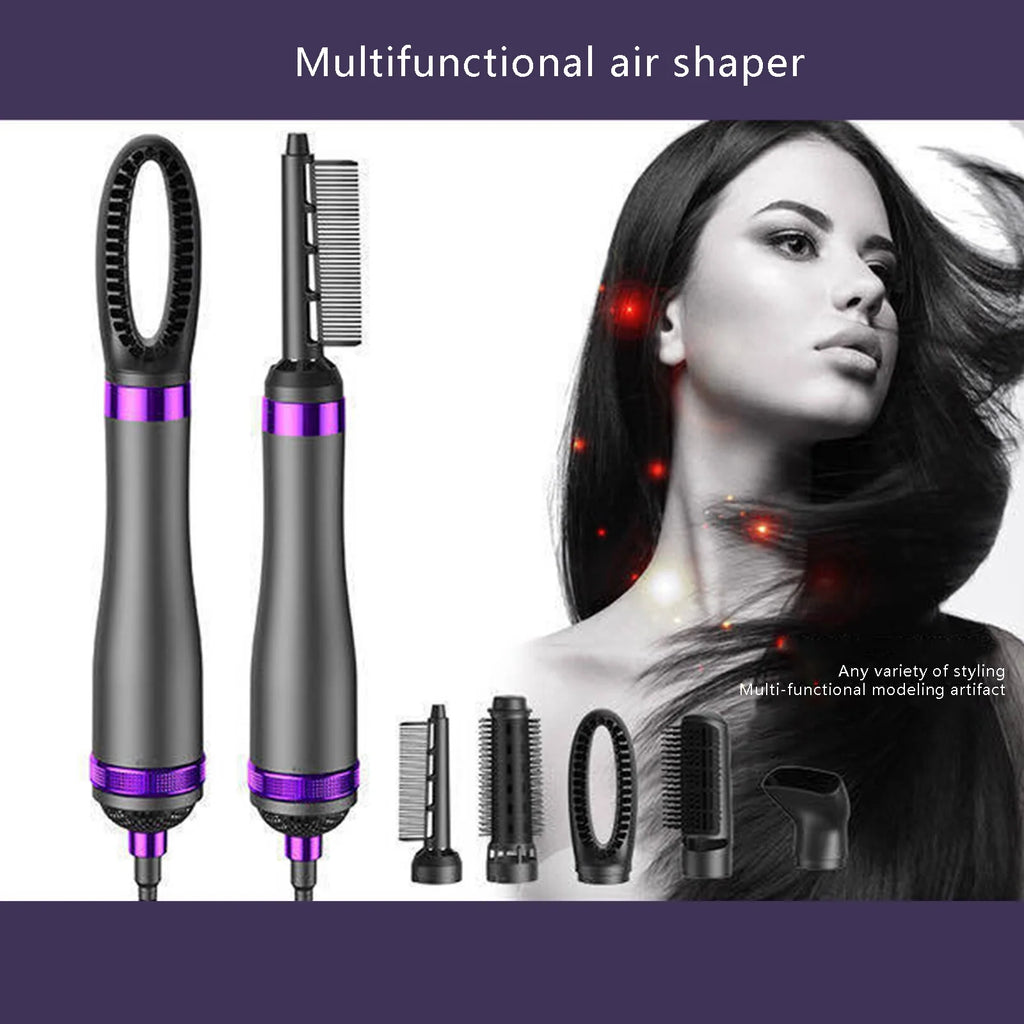 6 in 1 Hair Dryer Brush,Detachable Multi-Head Blow Dryer, 57℃ No Heat Damage Hair Volumizer,One-Step Hot Air Brush for Straightening,Curling,Drying,Multifunctional Hair Dryer Styling Tool