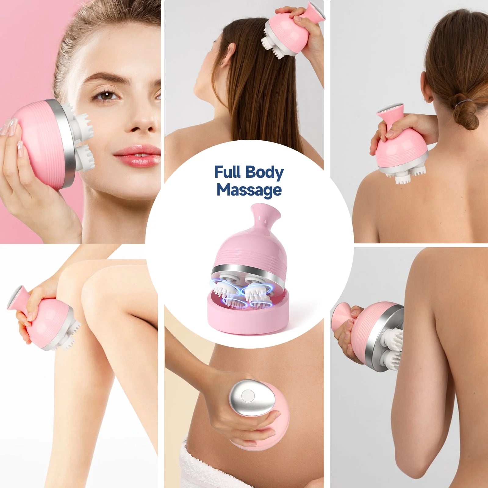 Electric Cordless Hair Scalp Massager with Kneading 76 Massage Nodes, Handheld Portable Head Scratcher Massager for Hair Growth, Deep Clean and Stress Relax, Gifts for Men Dad