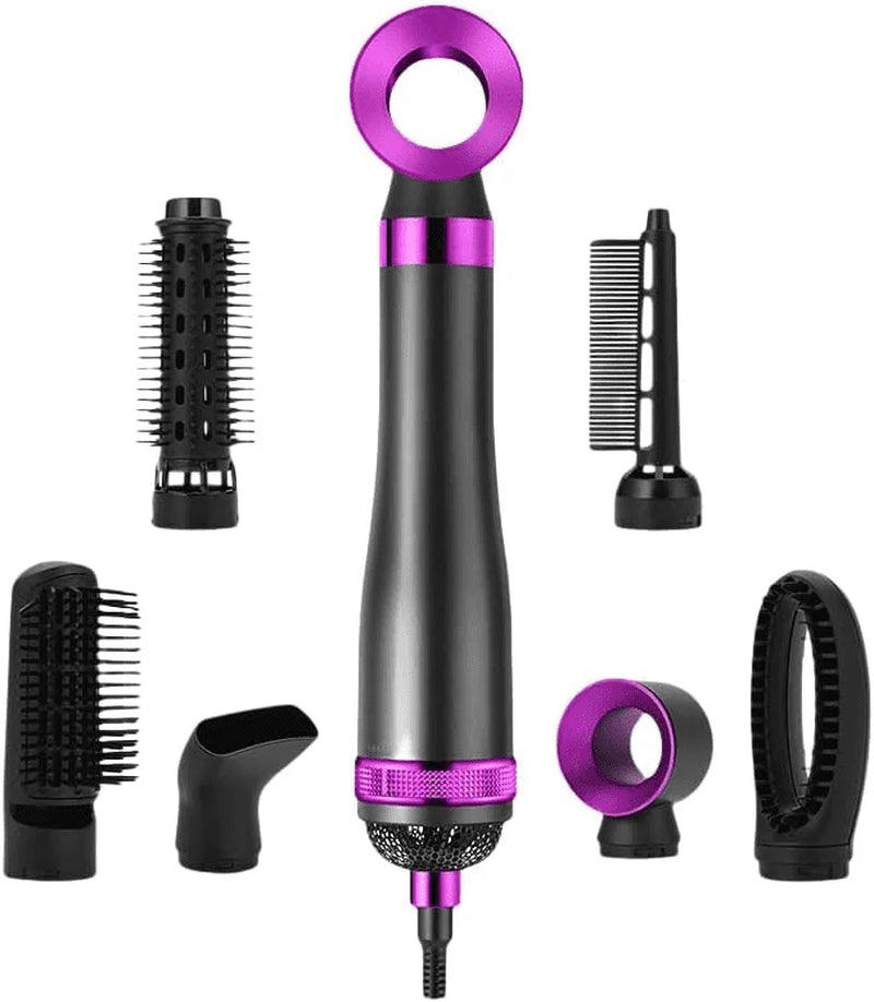 6 in 1 Hair Dryer Brush,Detachable Multi-Head Blow Dryer, 57℃ No Heat Damage Hair Volumizer,One-Step Hot Air Brush for Straightening,Curling,Drying,Multifunctional Hair Dryer Styling Tool