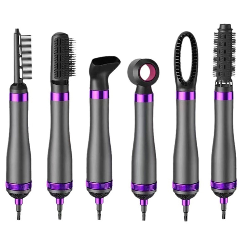 6 in 1 Hair Dryer Brush,Detachable Multi-Head Blow Dryer, 57℃ No Heat Damage Hair Volumizer,One-Step Hot Air Brush for Straightening,Curling,Drying,Multifunctional Hair Dryer Styling Tool