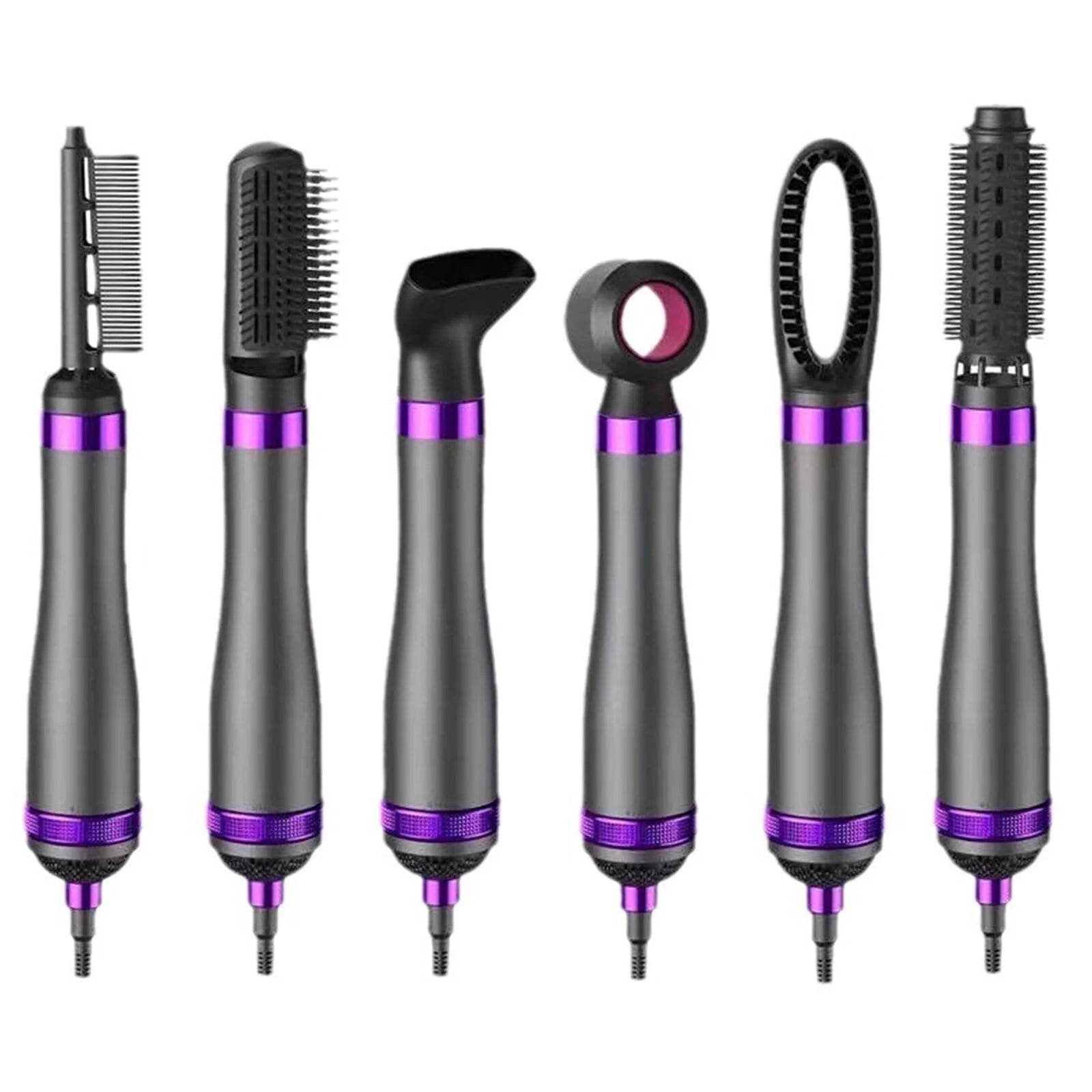 6 in 1 Hair Dryer Brush,Detachable Multi-Head Blow Dryer, 57℃ No Heat Damage Hair Volumizer,One-Step Hot Air Brush for Straightening,Curling,Drying,Multifunctional Hair Dryer Styling Tool